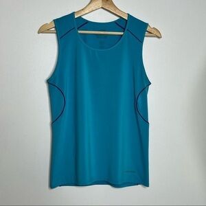 Patagonia Blue Stretch Sleeveless Workout Athleisure Tank Top, size small